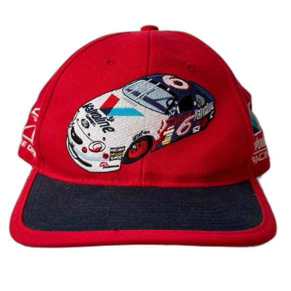 VTG 90's Mark Martin #6 Nascar Strap Back Hat Cap Valvoline Race Car - Picture 1 of 6